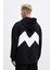 Erkek M Shaped Pactwork Siyah Hoodie 1
