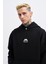 Erkek M Shaped Pactwork Siyah Hoodie 3