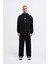 Erkek M Shaped Pactwork Siyah Hoodie 4