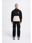 Erkek Contrast Patchwork Siyah Hoodie 5