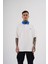 Erkek Basic Oversize Ekru Mavi Polo Yaka Tişört 1