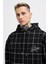 Erkek Leather Applique Siyah Hoodie 3