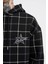Erkek Leather Applique Siyah Hoodie 4