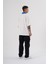 Erkek Basic Oversize Ekru Mavi Polo Yaka Tişört 5