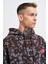 Erkek Splash Printed Koyu Kahve Hoodie 3