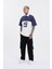 Erkek 19 Nakışlı Oversize Polo Yaka Ekru Lacivert Tişört 3