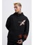Erkek Embroidery Bird Siyah Hoodie 1