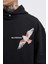 Erkek Embroidery Bird Siyah Hoodie 3