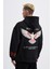 Erkek Embroidery Bird Siyah Hoodie 4