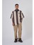 Erkek Thic Stripes Polo Yaka Bej Kahve Tişört 3