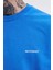 Unisex Luxury Basic Yıkamalı Oversize Mavi Spotted Tişört 3