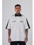 Erkek Reglan Contrast Oversize Ekru Polo Yaka Tişört 1