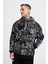 Erkek Paisley Pattern Printed Siyah Hoodie 2