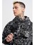 Erkek Paisley Pattern Printed Siyah Hoodie 3