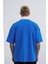 Erkek Constrast Pocket Oversize Mavi Polo Yaka Tişört 2