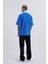 Erkek Constrast Pocket Oversize Mavi Polo Yaka Tişört 4