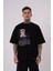 Erkek Premium Pisagor Basklı Oversize Black Tişört 2