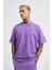 Unısex Relaxed Yıkamalı Basıc T-Shırt New Purple Spotted 1