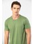 2169 Erkek Modal Pamuk Bisiklet Yaka Kısa Kollu T-Shirt-Yeşil 3