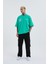Erkek Ethnic Baskılı Oversize Açık Yeşil Tişört 3