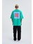 Erkek Ethnic Baskılı Oversize Açık Yeşil Tişört 4