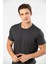 2169 Erkek Modal Pamuk Bisiklet Yaka Kısa Kollu T-Shirt-Antrasit 1