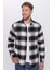 Erkek Slim Fit Dar Kesim Oduncu Kareli Kışlık Gömlek 2