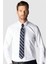 Modern Slim Fit Uzun Kollu Armürlü Erkek Beyaz Gömlek 1