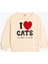 Sweatshirt Uzun Kollu Bisiklet Yaka Baskılı ve Aplike Detaylı Şardonlu 1