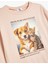 Sweatshirt Bisiklet Yaka Köpek Baskılı Uzun Kollu Pamuklu 3