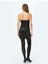 Straplez Kolsuz Drapeli Slim Fit Mini Abiye Elbise 4