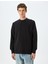 Pamuk Karışımlı Dokulu Basic Bisiklet Yaka Sweatshirt 3