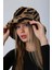Kadın Peluş Bucket Şapka Rkş-01 Kahve Zebra 2