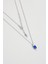 Blue Eye 18 Ayar Beyaz Altın Kaplama 45 cm Gümüş Kolye 1