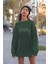 Genç Kadın Naturel Çiçekler Baskılı Oversize Sweatshirt 22726 1