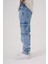 Erkek Baggy Kargo Mavi Jean 3