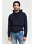 Erkek Lacivert Regular Fit Kapüşonlu Sweatshirt 1