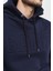 Erkek Lacivert Regular Fit Kapüşonlu Sweatshirt 4