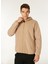 Bej Erkek Kapüşon Yaka Relaxed Polar Sweatshirt C4WM-SWT4268 1