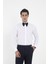 Beyaz Ata Yaka Damatlık Slim Fit Gömlek ( Kol Düğmesi Hediye ) M 3