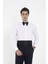 Beyaz Ata Yaka Damatlık Slim Fit Gömlek ( Kol Düğmesi Hediye ) M 4