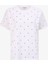 Bisiklet Yaka Taşlı Ekru Kadın T-Shirt M4WL-TST-1900 1