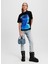 Yuvarlak Yaka Baskılı Siyah Kadın T-Shirt 246J1707 1