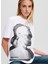 Yuvarlak Yaka Baskılı Beyaz Kadın T-Shirt 246J1707 2