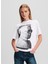 Yuvarlak Yaka Baskılı Beyaz Kadın T-Shirt 246J1707 3