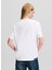 Yuvarlak Yaka Baskılı Beyaz Kadın T-Shirt 246J1707 4
