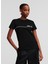 Yuvarlak Yaka Baskılı Siyah Kadın T-Shirt 245W1706 3