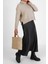 Büyük Beden Lastikli Fermuarlı Saten Kloş Uzun Etek 3