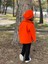 Kız Çocuk Şapkalı Kışlık Kaşe Kaban - Orange 2
