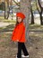 Kız Çocuk Şapkalı Kışlık Kaşe Kaban - Orange 4